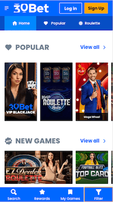 30Bet Casino Mobile