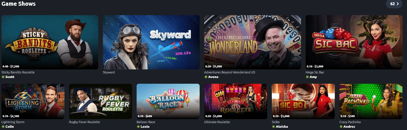 Betano Live Dealer Options