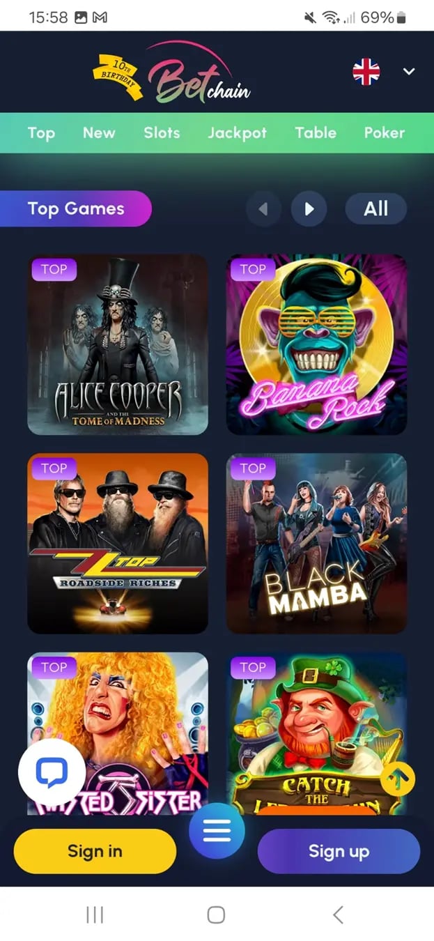 BetChain Casino Mobile App_Site