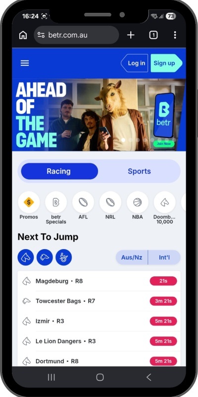 Betr Australian Betting Site Homepage