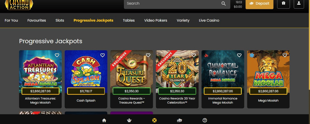 Casino Action Depositing Money