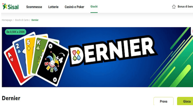 Dernier su Sisal casino screenshot