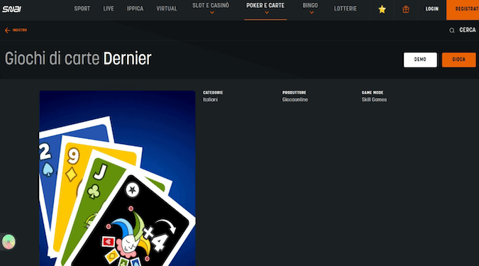 Dernier su Snai casino screenshot
