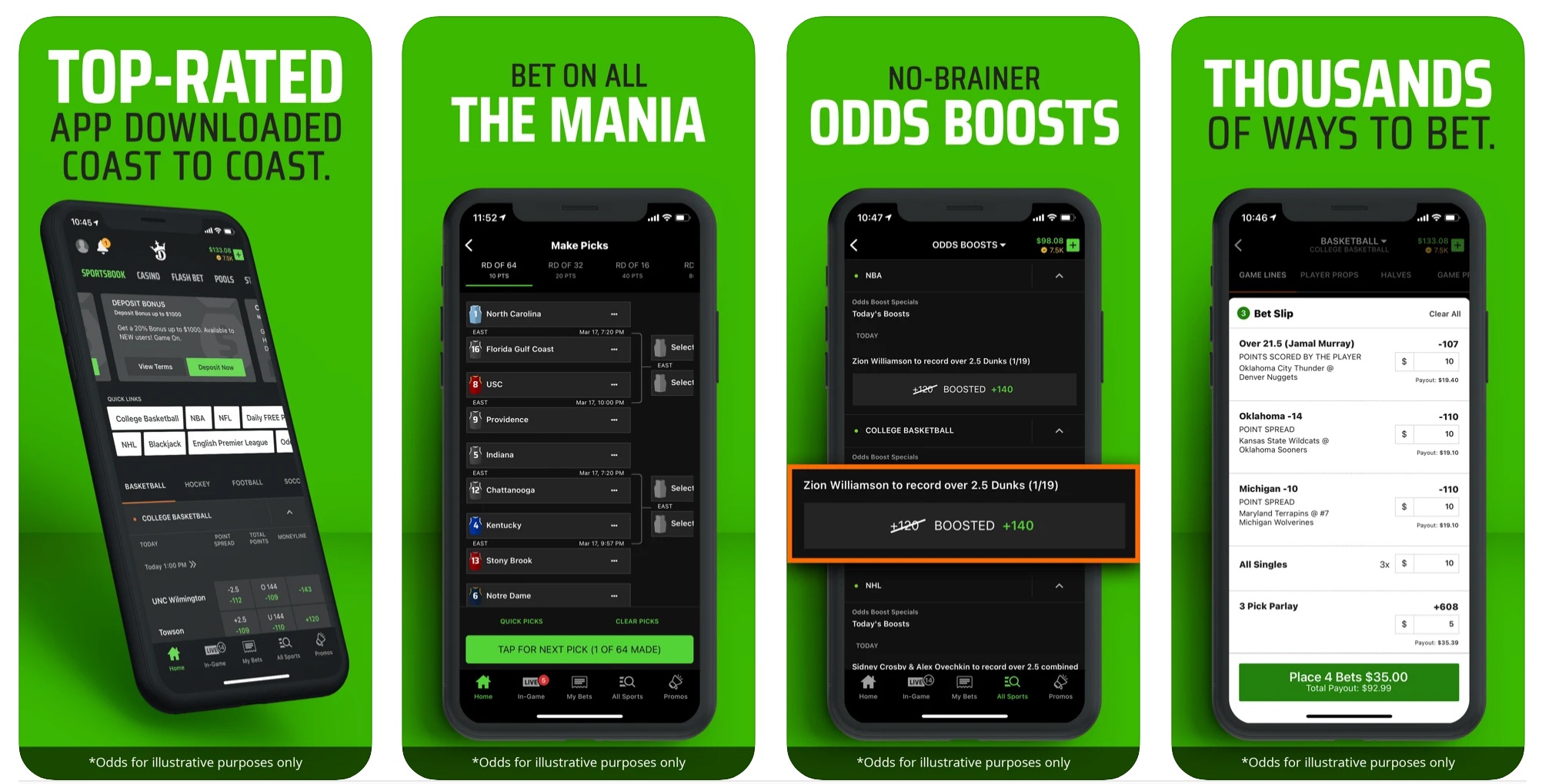 DraftKings Sportsbook Mobile App Features