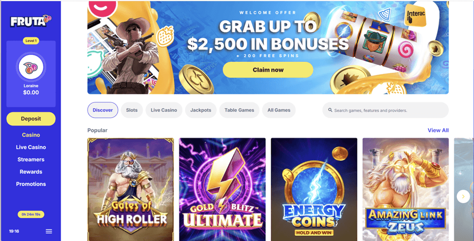 Fruta Casino Website