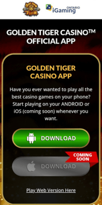 Golden Tiger Casino Mobile App_Site