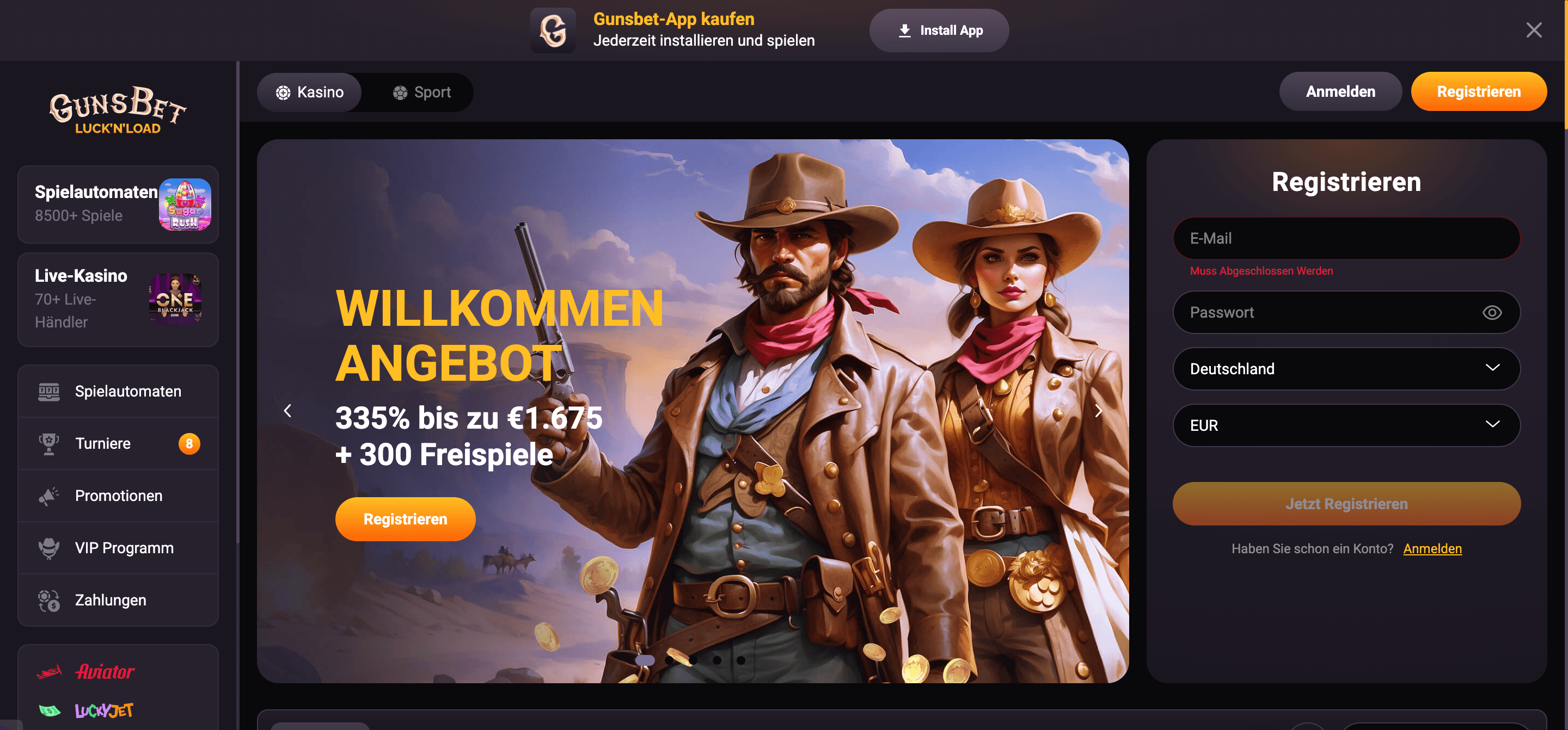 gunsbet-casino-webseite