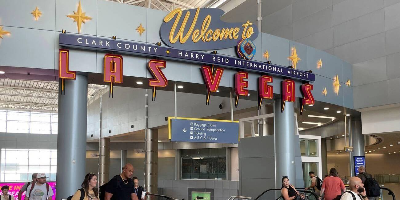 The Welcome to Las Vegas sign inside Harry Reid International Airport