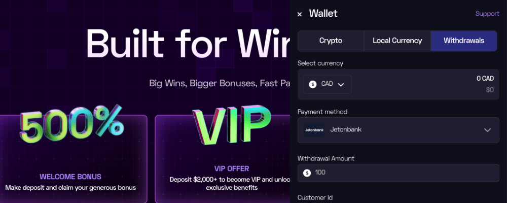 Immerion Casino Withdrawing Winnings