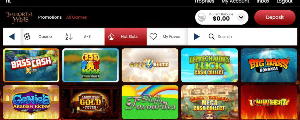 Immortal Wins Casino Deposit Money