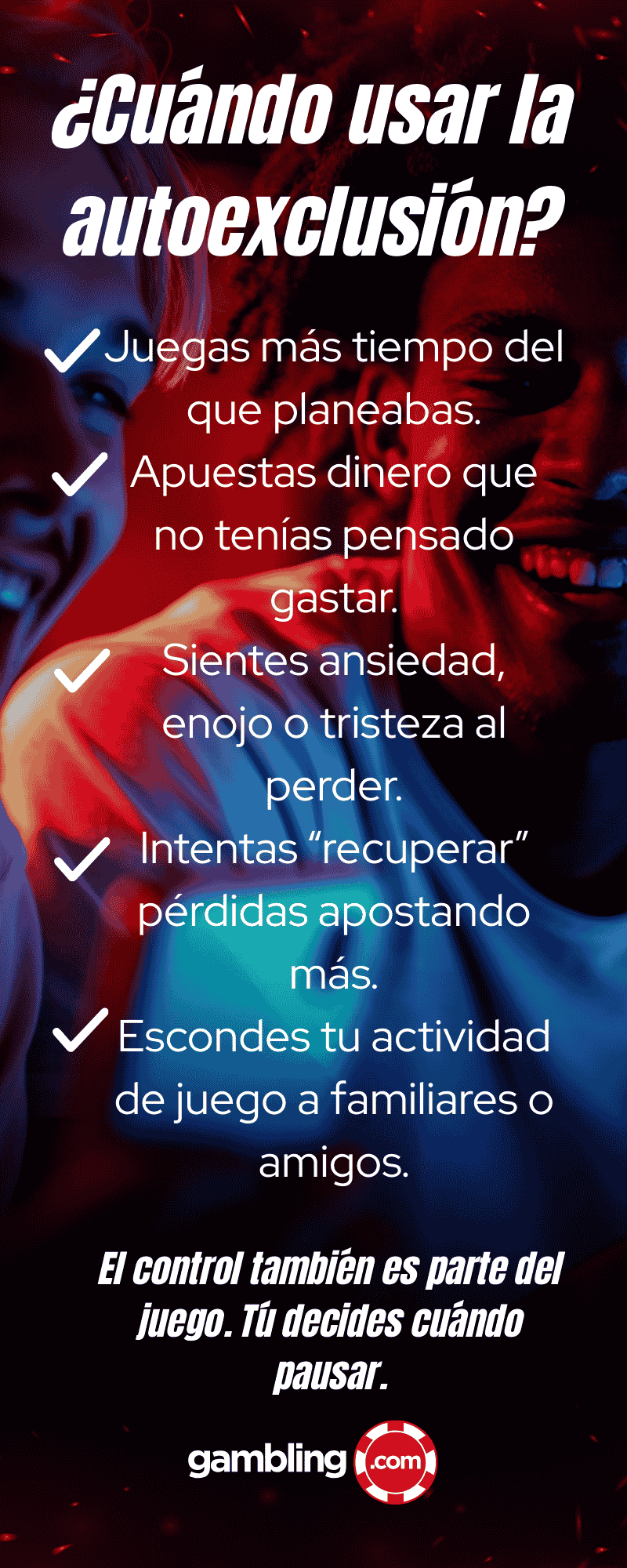 infografía señales de que deberías aplicar la autoexclusión