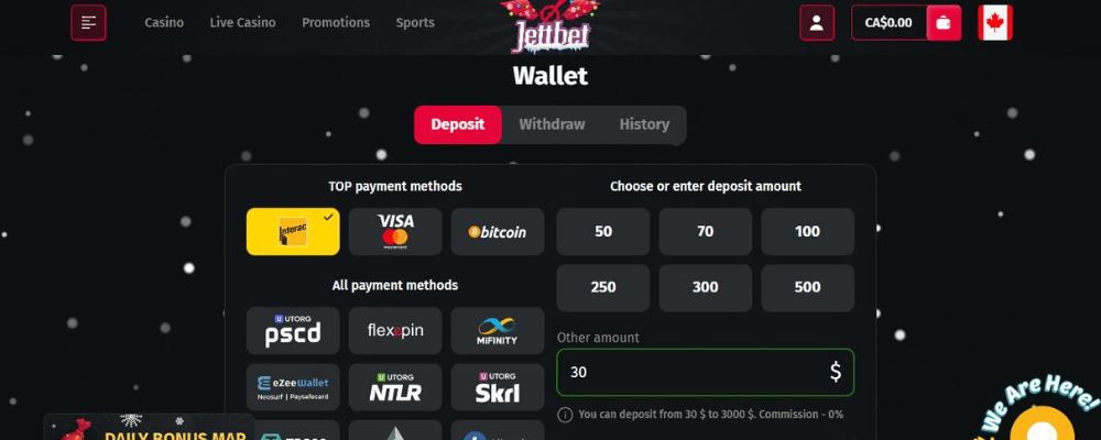 Jettbet Casino Depositing Money