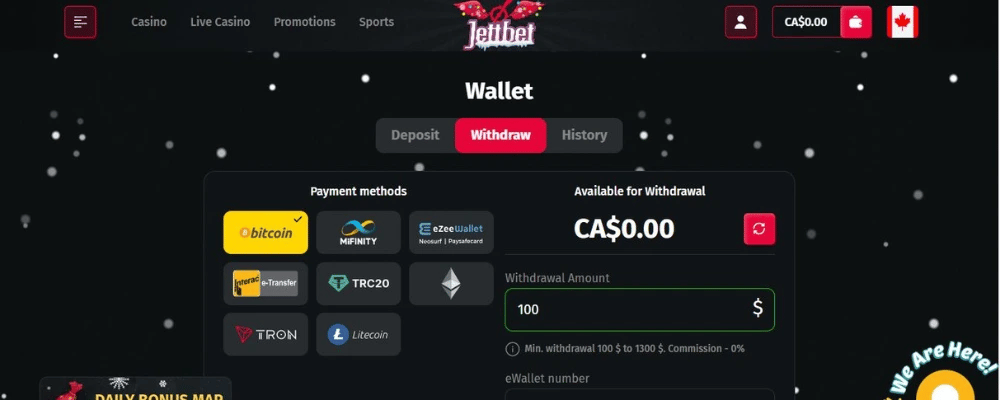 Jettbet Casino Withdraw Winnings