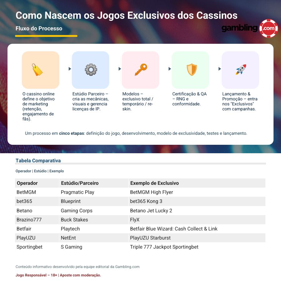 Fluxograma jogos exclusivos de cassino online