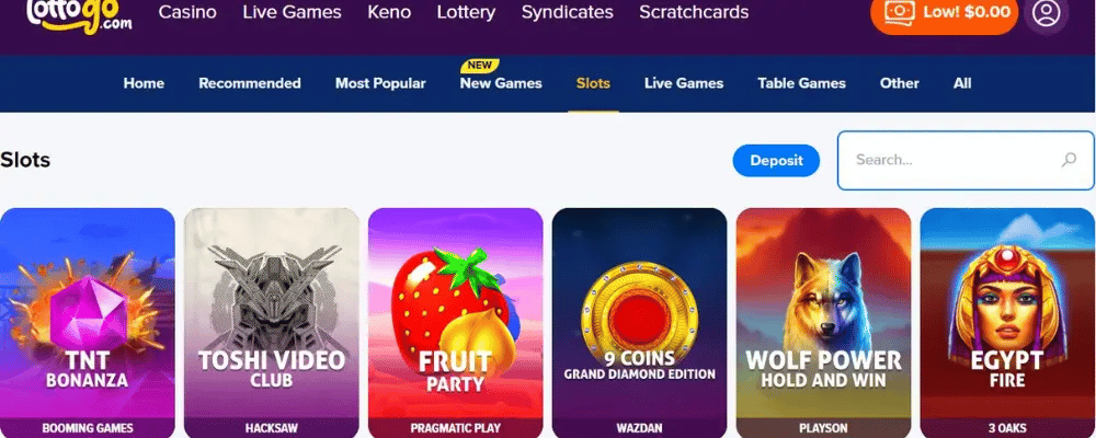 LottoGo Casino _Depositing Money