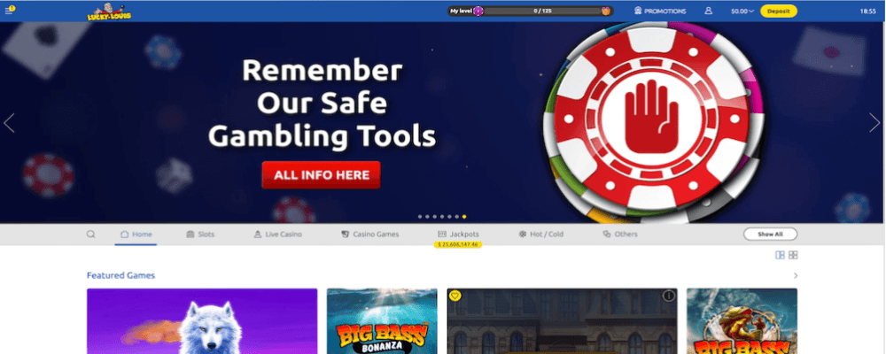 Lucky Louis Casino Website