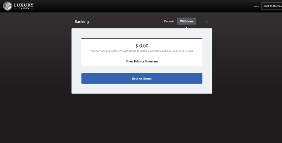 Luxury Casino Withdraw Winnings