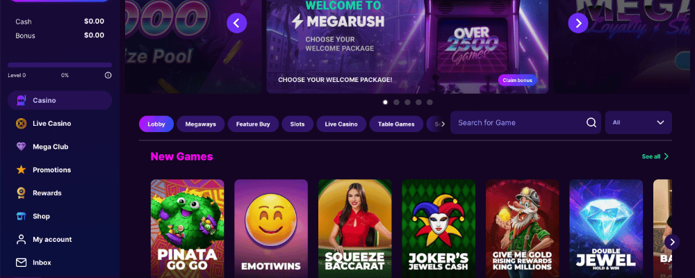 MegaRush Casino Bonus & Review 2025 | Gambling.com