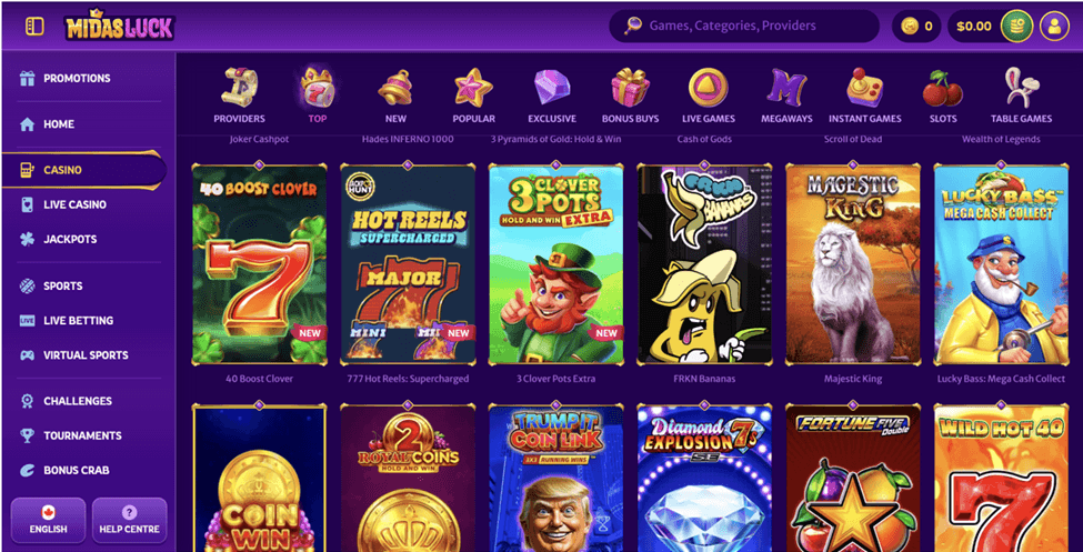 Midas Luck Casino Website