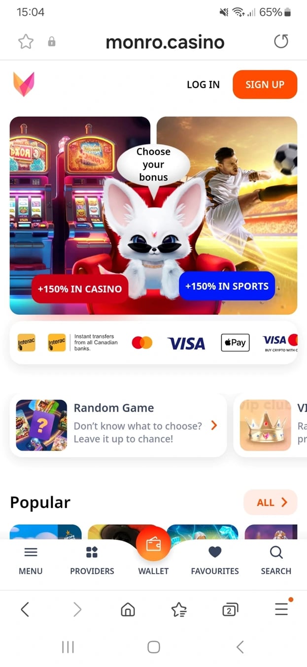 Monro Casino Mobile App_Site