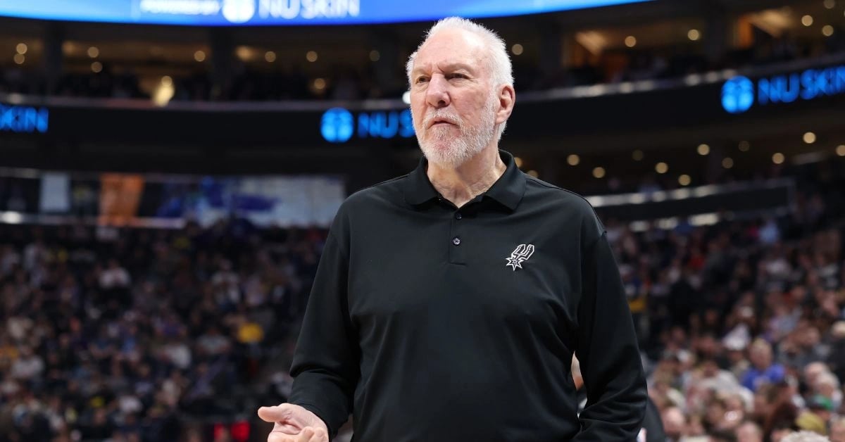 San Antonio Spurs head coach Gregg Popovich looks on