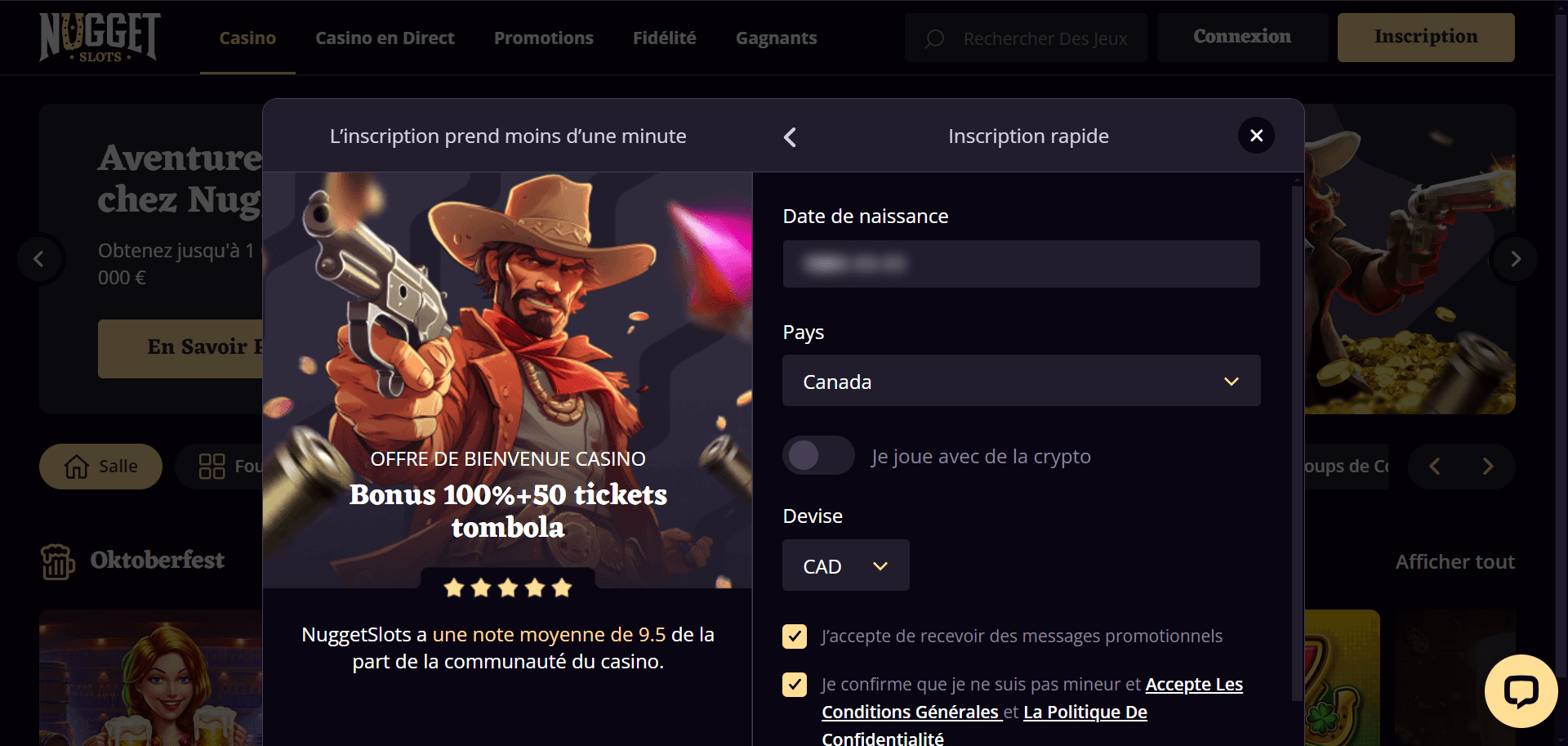 Lucky Nugget Inscription