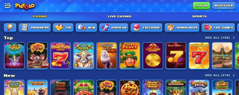 Pistolo Casino Game Variety