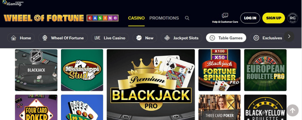 Popular Casino Table Variants Wheel of Fortune Ontario