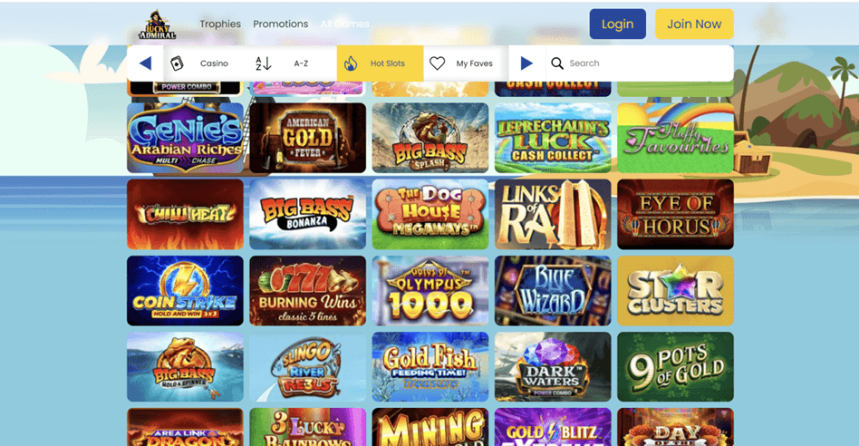 Popular Slot Titles at Lucky Admiral Ontario