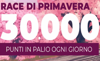 Screenshot della promo bonus slot primavera Race di Fastbet