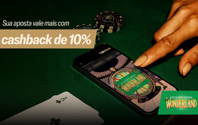 Promoção de cashback BetMGM: receba 10% de reembolso ao jogar Adventures Beyond Wonderland.