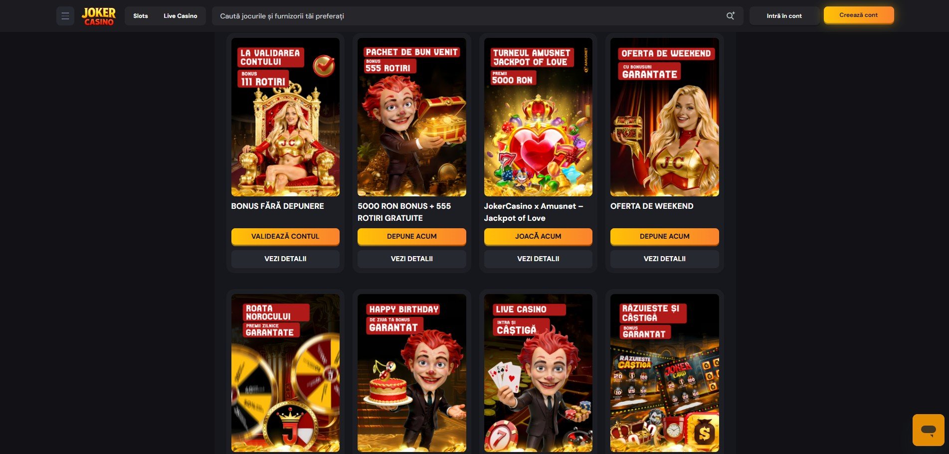 oferte si bonusuri joker cazino