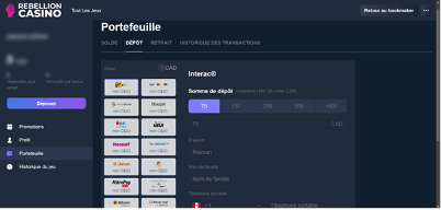Rebellion Sports Portefeuille