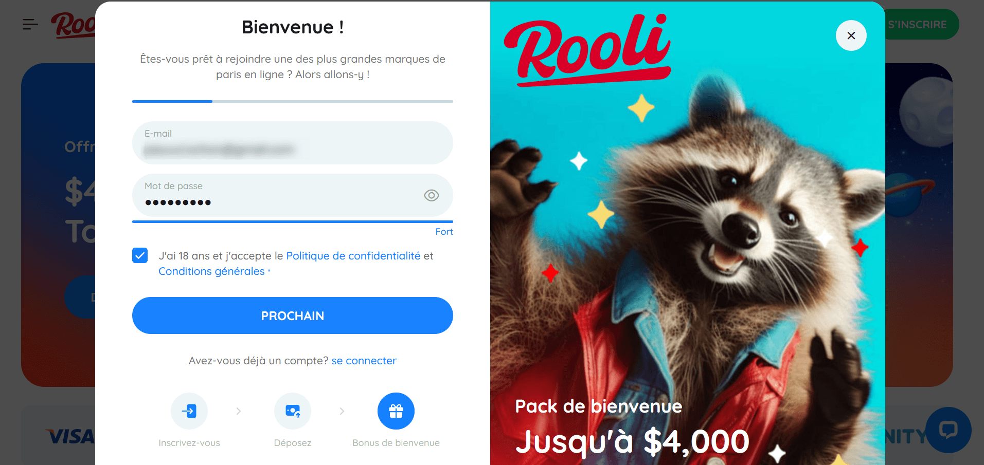 Rooli Casino Inscription CAFR