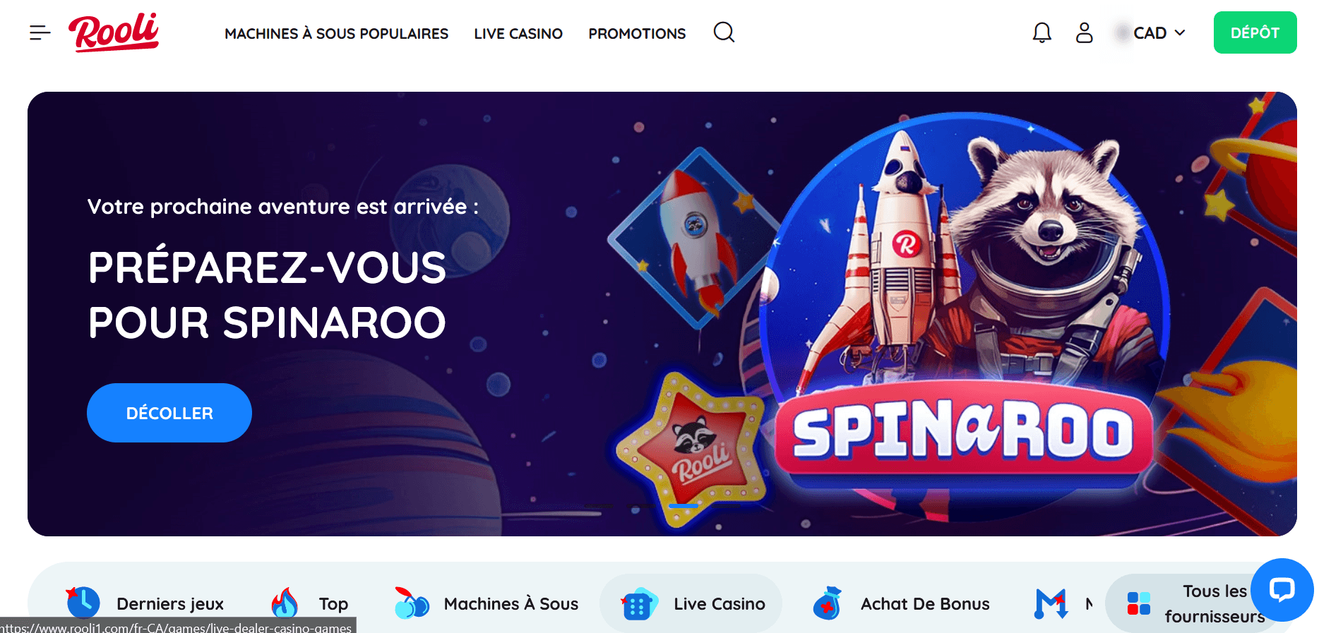 Rooli Casino Lobby CAFR