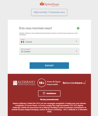 Royal Vegas Casino Inscription