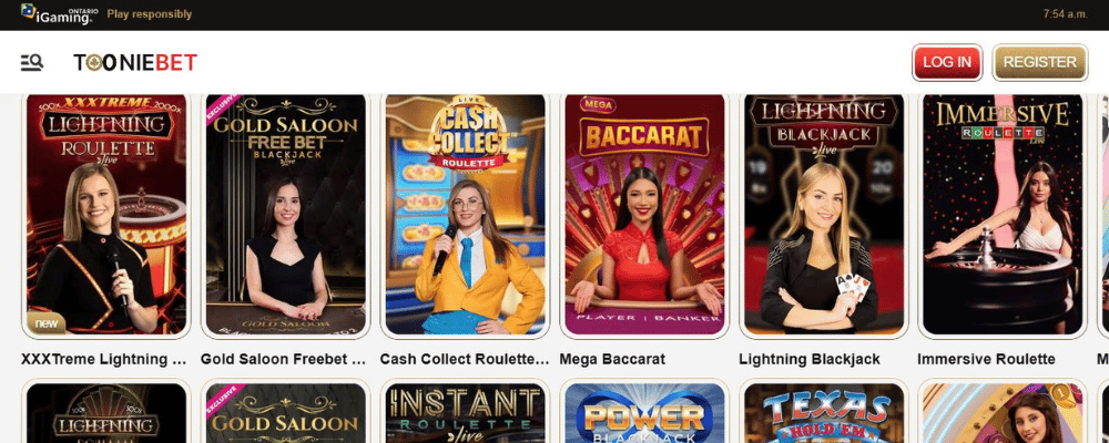 ToonieBet Live Dealer Ontario