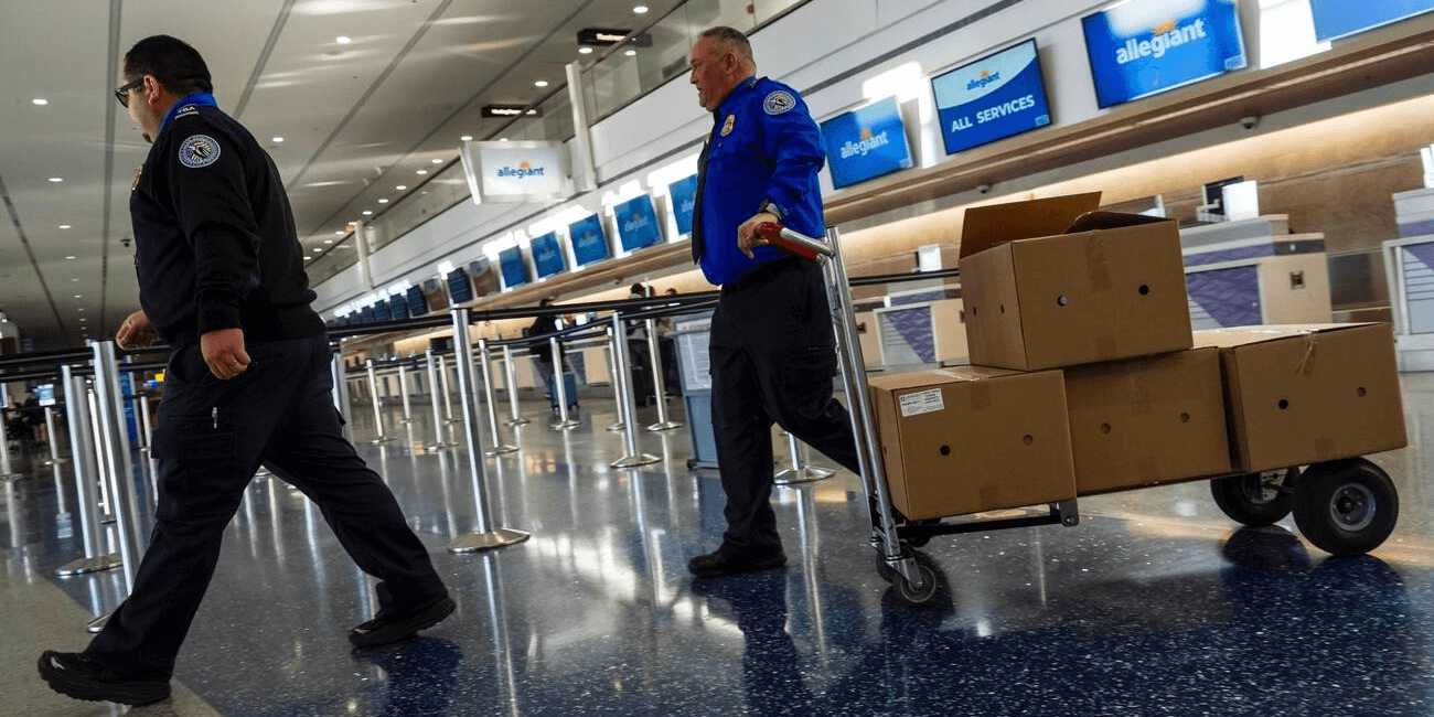 TSA at Harry Reid International Airport in Las Vegas, Nevada