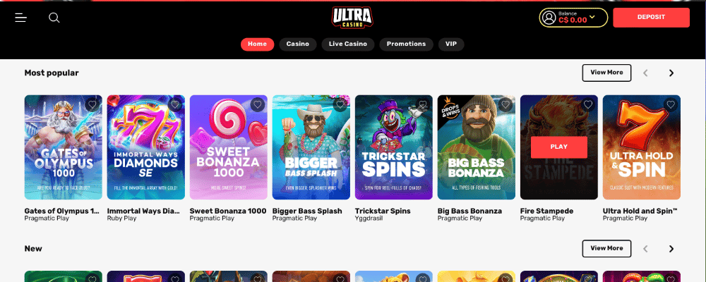 Ultra Casino Website