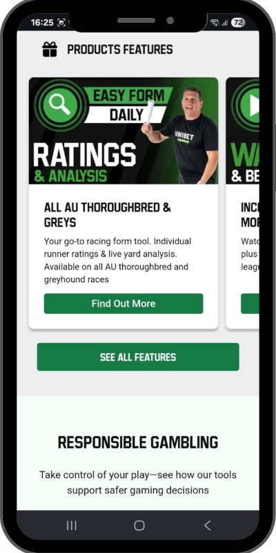 Unibet Australian Horse Racing Betting Features