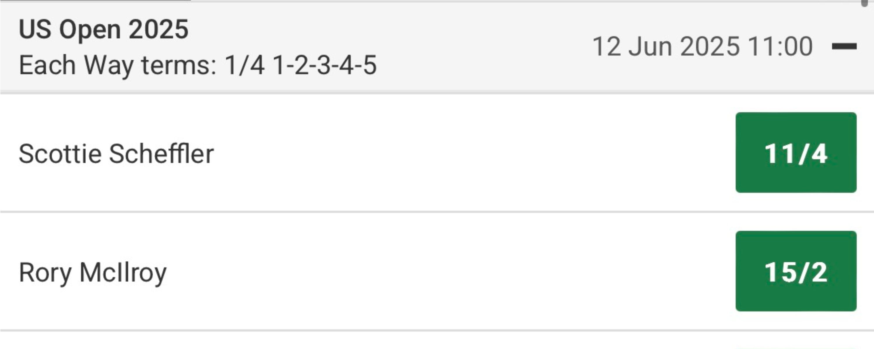 Unibet UK Golf Betting