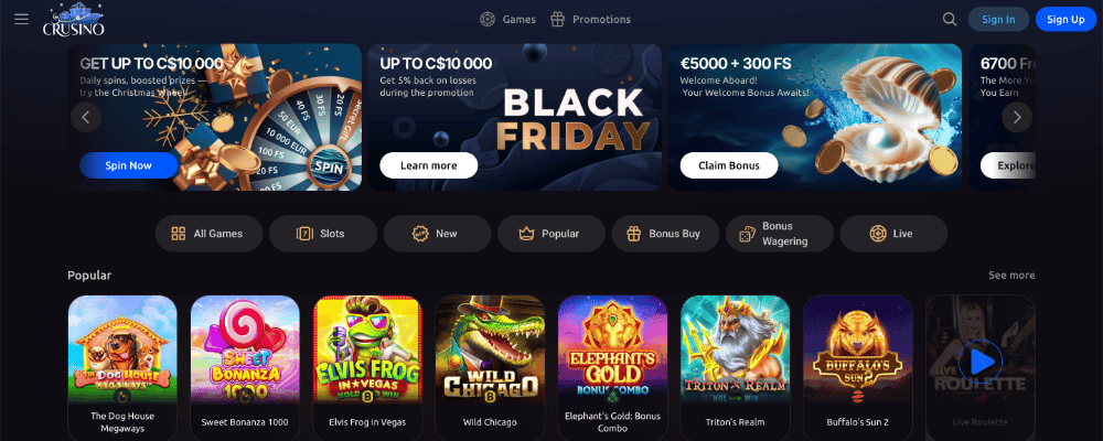 Using the Crusino Casino Website