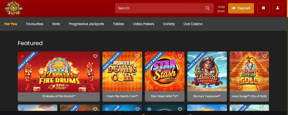 Using the Golden Tiger Casino Website