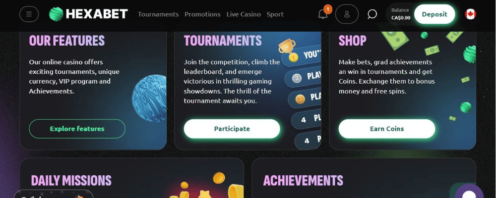 Using the Hexabet Casino Website