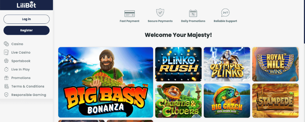 Using the Lilibet Casino Website