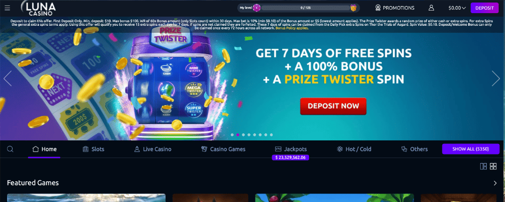 Using the Luna Casino Website