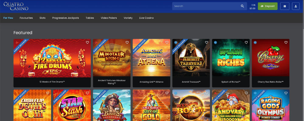 Using the Quatro Casino Website