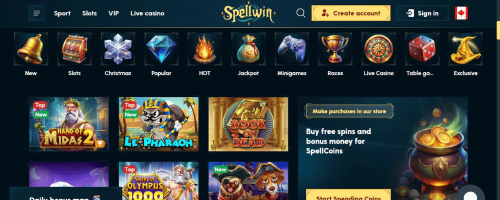 Using the SpellWin Casino Website