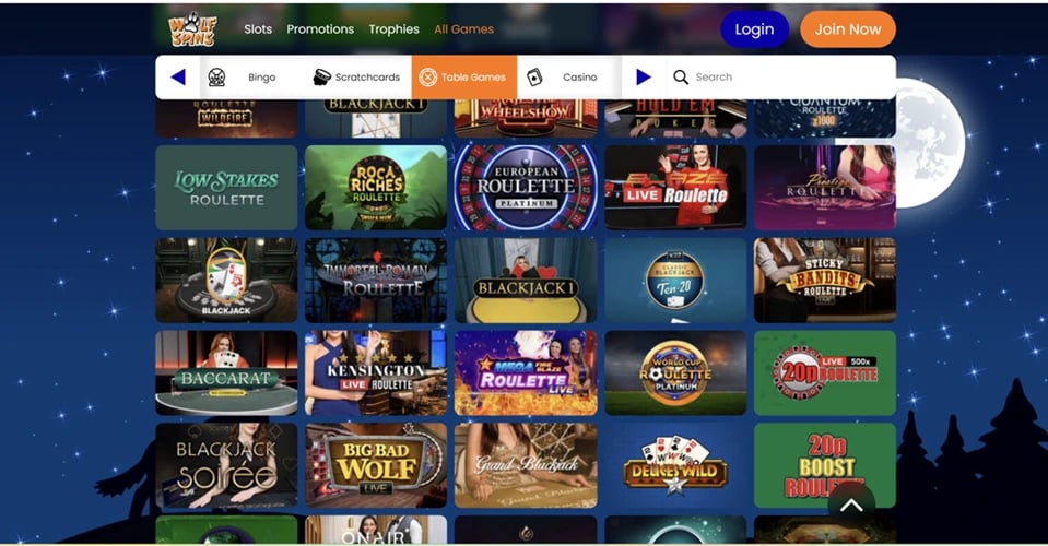 Using the Wolf Spins Casino Website