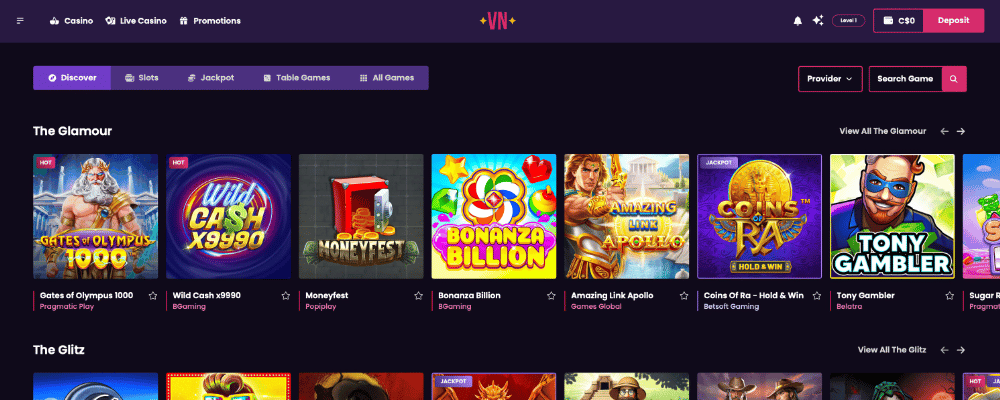 Vegas Now Casino Lobby ROC